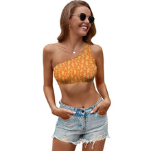 Cargar imagen en el visor de la galería, Corpiño Crop Top con un hombro para mujer NZ117 Personalizado con impresión completa de una sola imagen con Foto Logo Patrón Texto