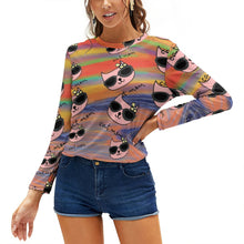 Cargar imagen en el visor de la galería, Camiseta suelta de Moda con Cuello Redondo para mujer NZ130 Personalizada con Impresión Completa de múltiples imágenes con Foto Logo Patrón Texto