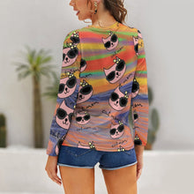 Cargar imagen en el visor de la galería, Camiseta suelta de Moda con Cuello Redondo para mujer NZ130 Personalizada con Impresión Completa de múltiples imágenes con Foto Logo Patrón Texto