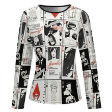 Cargar imagen en el visor de la galería, Blusa Camisa de manga larga con hombros descubiertos Sexy de mujer NZ150 Personalizada con impresión completa de múltiples imágenes con Foto Logo Patrón Texto