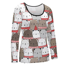 Cargar imagen en el visor de la galería, Blusa de fondo con cuello redondo grande básica regular para mujer NZ151 Personalizada con Impresión Completa de múltiples imágenes con Foto Logo Patrón Texto