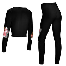 Cargar imagen en el visor de la galería, Traje de Sudadera deportiva ajustada cuello en V Camiseta manga larga para mujer NZ153 Personalizado con Impresión Completa de una imagen con Foto Logo Patrón Texto