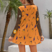 Cargar imagen en el visor de la galería, Vestido suelto holgado de moda manga larga para mujer NZ035 Personalizado con Impresión Completa de múltiples imágenes con Foto Logo Patrón Texto