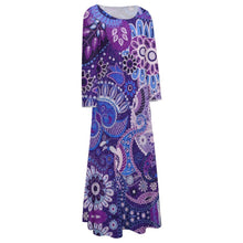 Cargar imagen en el visor de la galería, Vestido Manga Larga de Moda con Volantes Cuello Redondo para mujer NZ2202048 Personalizado con Impresión Completa de múltiples imágenes con Foto Logo Patrón Texto