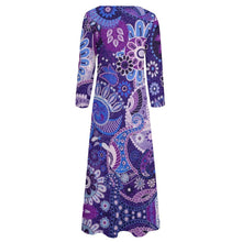 Cargar imagen en el visor de la galería, Vestido Manga Larga de Moda con Volantes Cuello Redondo para mujer NZ2202048 Personalizado con Impresión Completa de múltiples imágenes con Foto Logo Patrón Texto