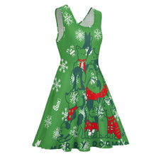 Cargar imagen en el visor de la galería, Vestido sin Mangas con Cuello Redondo y Dobladillo Grande Empalme para mujer TQ NZ2202055 Personalizado de múltiples imágenes con impresión completa con Foto Logo Patrón Texto