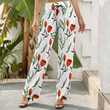 Cargar imagen en el visor de la galería, Pantalones Holgados de cintura elástica de piernas anchas para mujer NZ203 Personalizados con Impresión Completa de múltiples imágenes con Foto Logo Patrón Texto