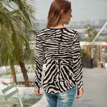 Cargar imagen en el visor de la galería, Camiseta Sexy Holgada Manga larga Cuello en V para Mujer NZ118 Personalizada con Impresión Completa de múltiples imágenes con Foto Logo Patrón Texto