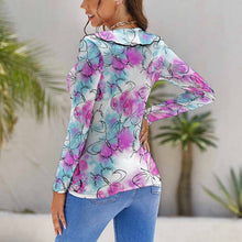 Cargar imagen en el visor de la galería, Camiseta ajustada Blusa con volantes Sexy para mujer NZ129 Personalizada con Impresión Completa de múltiples imágenes con Foto Logo Patrón Texto