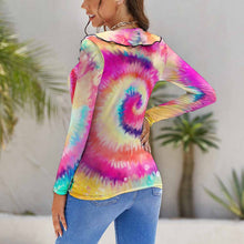 Cargar imagen en el visor de la galería, Blusa Sexy Ajustada Camiseta con volantes para mujer NZ129 Personalizada con Impresión Completa de una imagen con Foto Logo Patrón Texto