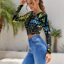 Cargar imagen en el visor de la galería, Camiseta / Blusa Sexy con cordones espalda descubierta para mujer NZ141 Personalizada con Impresión Completa de múltiples imágenes con Foto Logo Patrón Texto