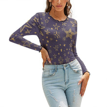 Cargar imagen en el visor de la galería, Blusa de Fondo / Camiseta Casual Moderno de Hilo de Red para Mujer NZ140 Personalizada con Impresión Completa de una imagen con Foto Logo Patrón Texto