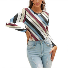 Cargar imagen en el visor de la galería, Camiseta / Blusa de Fondo de Hilo de Red Casual de Moda para Mujer NZ140 Personalizada con Impresión Completa de múltiples imágenes con Foto Logo Patrón Texto