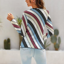 Cargar imagen en el visor de la galería, Camiseta / Blusa de Fondo de Hilo de Red Casual de Moda para Mujer NZ140 Personalizada con Impresión Completa de múltiples imágenes con Foto Logo Patrón Texto
