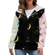 Cargar imagen en el visor de la galería, Chaqueta gruesa corta deportiva de moda con forro polar para mujer A679 Personalizada con Impresión Completa de múltiples imágenes con Foto Logo Patrón Texto