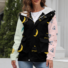 Cargar imagen en el visor de la galería, Chaqueta gruesa corta deportiva de moda con forro polar para mujer A679 Personalizada con Impresión Completa de múltiples imágenes con Foto Logo Patrón Texto