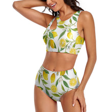 Cargar imagen en el visor de la galería, Bikini / Bañador dos piezas de moda cintura alta para mujer OCS2118 Personalizado de múltiples imágenes con impresión completa con Foto Logo Patrón Texto