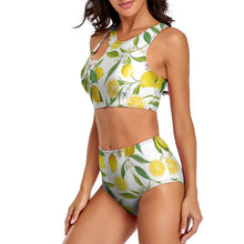 Cargar imagen en el visor de la galería, Bikini / Bañador dos piezas de moda cintura alta para mujer OCS2118 Personalizado de múltiples imágenes con impresión completa con Foto Logo Patrón Texto