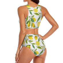 Cargar imagen en el visor de la galería, Bikini / Bañador dos piezas de moda cintura alta para mujer OCS2118 Personalizado de múltiples imágenes con impresión completa con Foto Logo Patrón Texto