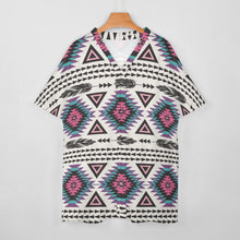Cargar imagen en el visor de la galería, Camisa / Blusa / Camisola Conjunto de dos piezas manga de murciélago escote en V para mujer OTZ Personalizada con Impresión Completa de múltiples imágenes con Foto Logo Patrón Texto