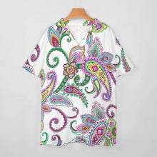 Cargar imagen en el visor de la galería, Camisa / Blusa / Camisola Conjunto de dos piezas manga de murciélago escote en V para mujer OTZ Personalizada con Impresión Completa de una imagen con Foto Logo Patrón Texto