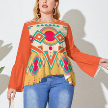 Cargar imagen en el visor de la galería, Camiseta / Blusa talla grande holgada con dobladillo irregular para mujer PL Personalizada con Impresión Completa de múltiples imágenes con Foto Logo Patrón Texto