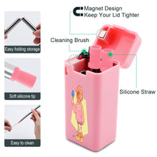 Cargar imagen en el visor de la galería, Pajita para Beber Plegable de Plástico y Acero Inoxidable con Diseño Personalizado Personalizada con Foto, Texto o Logo