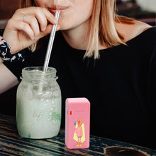 Cargar imagen en el visor de la galería, Pajita para Beber Plegable de Plástico y Acero Inoxidable con Diseño Personalizado Personalizada con Foto, Texto o Logo