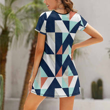Cargar imagen en el visor de la galería, Vestido Holgado de Manga Corta Casual para Mujer NZ011 Personalizado con Impresión Completa con Foto Logo Patrón Texto