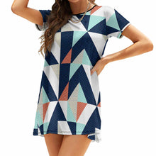 Cargar imagen en el visor de la galería, Vestido Holgado de Manga Corta Casual para Mujer NZ011 Personalizado con Impresión Completa con Foto Logo Patrón Texto