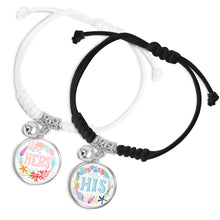Cargar imagen en el visor de la galería, Pulseras cuerdas con Campana para Parejas SS1407002 Personalizadas con Impresión Digital con Foto Nombre