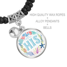 Cargar imagen en el visor de la galería, Pulseras cuerdas con Campana para Parejas SS1407002 Personalizadas con Impresión Digital con Foto Nombre