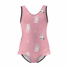 Cargar imagen en el visor de la galería, Traje de baño / Bañador de Una Pieza con Volantes de natación para niñas NT030 Personalizado con Impresión Completa con Foto Logo Patrón Texto