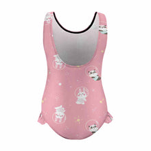 Cargar imagen en el visor de la galería, Traje de baño / Bañador de Una Pieza con Volantes de natación para niñas NT030 Personalizado con Impresión Completa con Foto Logo Patrón Texto
