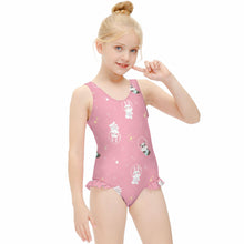 Cargar imagen en el visor de la galería, Traje de baño / Bañador de Una Pieza con Volantes de natación para niñas NT030 Personalizado con Impresión Completa con Foto Logo Patrón Texto