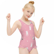 Cargar imagen en el visor de la galería, Traje de baño / Bañador de Una Pieza con Volantes de natación para niñas NT030 Personalizado con Impresión Completa con Foto Logo Patrón Texto