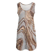 Cargar imagen en el visor de la galería, Vestido sin mangas con cuello en U de dos piezas falsas QQ Personalizado con Impresión Completa de múltiples imágenes con Foto Logo Patrón Texto
