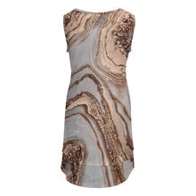Cargar imagen en el visor de la galería, Vestido sin mangas con cuello en U de dos piezas falsas QQ Personalizado con Impresión Completa de múltiples imágenes con Foto Logo Patrón Texto