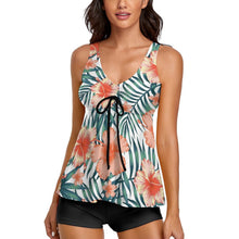 Cargar imagen en el visor de la galería, Tankini / Traje de Baño de Dos Piezas de Moda para Mujer QZ6065 Personalizado con Impresión Completa de múltiples imágenes con Foto Logo Patrón Texto