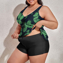 Cargar imagen en el visor de la galería, Tankini / Traje de Baño Talla Grande de Dos Piezas de Moda para Mujer QZ6065 Personalizado con Impresión Completa de múltiples imágenes con Foto Logo Patrón Texto