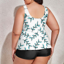 Cargar imagen en el visor de la galería, Tankini / Traje de Baño Talla Grande de Dos Piezas de Moda para Mujer QZ6065 Personalizado con Impresión Completa de una imagen con Foto Logo Patrón Texto