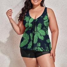 Cargar imagen en el visor de la galería, Tankini / Traje de Baño Talla Grande de Dos Piezas de Moda para Mujer QZ6065 Personalizado con Impresión Completa de múltiples imágenes con Foto Logo Patrón Texto