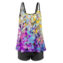 Cargar imagen en el visor de la galería, Tankini / Traje de Baño Talla Grande Sexy de Dos Piezas para Mujer QZ6072 Personalizado con Impresión Completa de múltiples imágenes con Foto Logo Patrón Texto