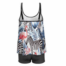 Cargar imagen en el visor de la galería, Tankini / Traje de Baño Talla Grande Sexy de Dos Piezas para Mujer QZ6072 Personalizado con Impresión Completa de una imagen con Foto Logo Patrón Texto