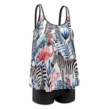 Cargar imagen en el visor de la galería, Tankini / Traje de Baño Sexy de Dos Piezas para Mujeres QZ6072 Personalizado con Impresión Completa de una imagen con Foto Logo Patrón Texto