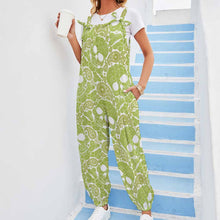 Cargar imagen en el visor de la galería, Mono suelto pantalones casual con tirantes lazo de moda para mujer RP Personalizado con Impresión Completa de una imagen con Foto Logo Patrón Texto