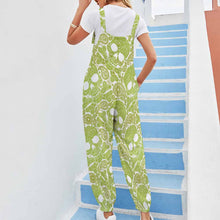 Cargar imagen en el visor de la galería, Mono suelto pantalones casual con tirantes lazo de moda para mujer RP Personalizado con Impresión Completa de una imagen con Foto Logo Patrón Texto