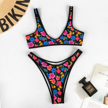 Cargar imagen en el visor de la galería, Bikini Conjunto Traje de Baño Sexy Suave Verano Playa de 2 piezas para mujer S99D54 Personalizado con Impresión Completa de una imagen con Foto Logo Patrón Texto