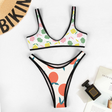 Cargar imagen en el visor de la galería, Bikini Conjunto Traje de Baño Sexy Suave Verano Playa de 2 piezas para mujer S99D54 Personalizado con Impresión Completa de múltiples imágenes con Foto Logo Patrón Texto