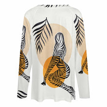 Cargar imagen en el visor de la galería, Camiseta holgada de manga larga con cuello en V de moda para mujer TLREV2 Personalizada con Impresión Completa de una imagen con Foto Logo Patrón Texto